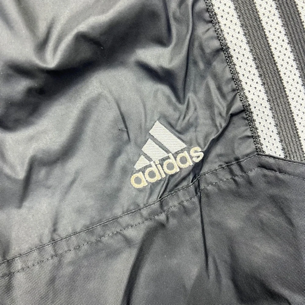 VINTAGE Adidas Track Pants Size Small Black Nylon Windbreaker Tapered Ankle Zip